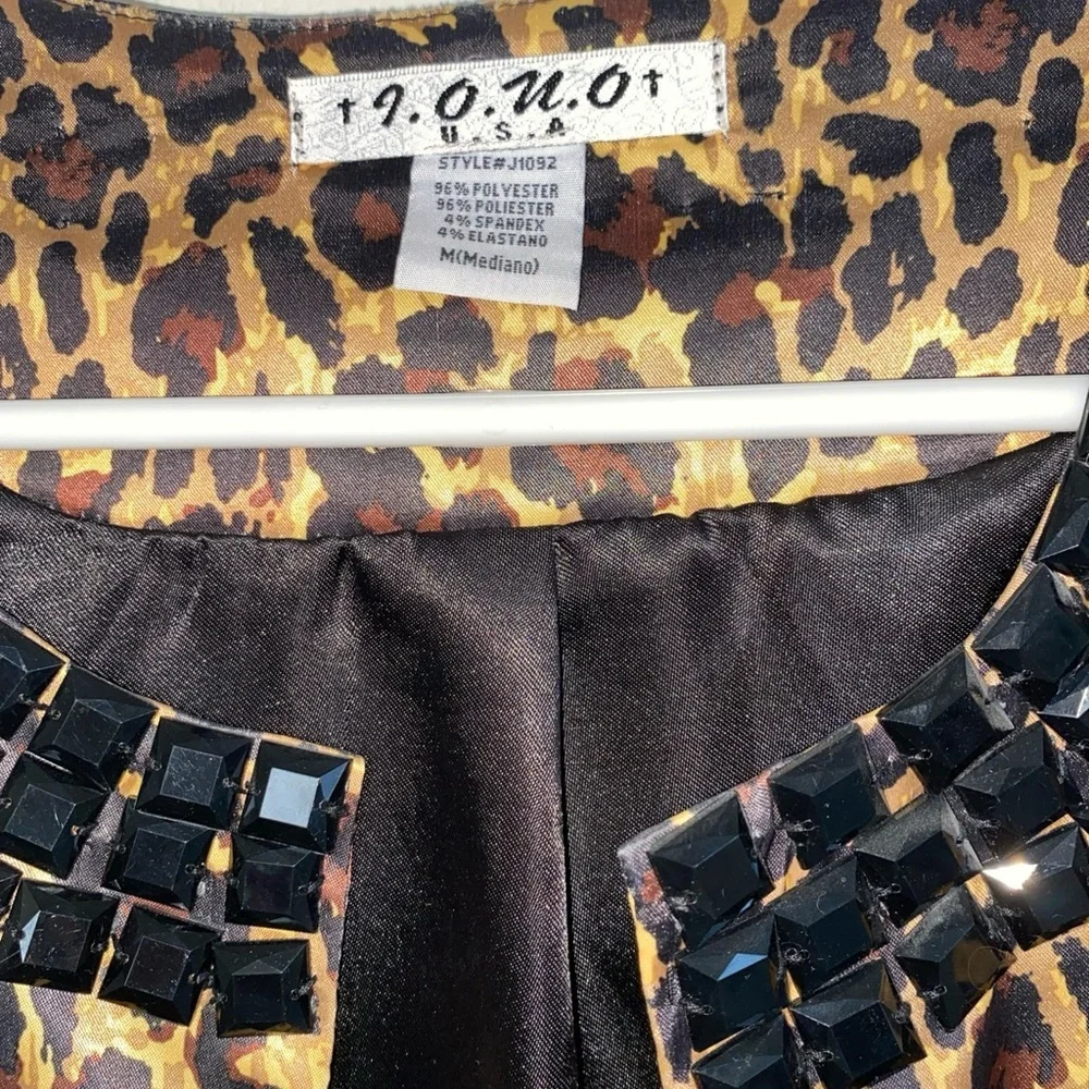 RARE Leopard Print Over Coat | Embellished Collar & Sleeves | Statement Piece - Picture 7 of 13